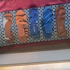 Stylish Sandal Collection lot of 5 - Brown and Blue